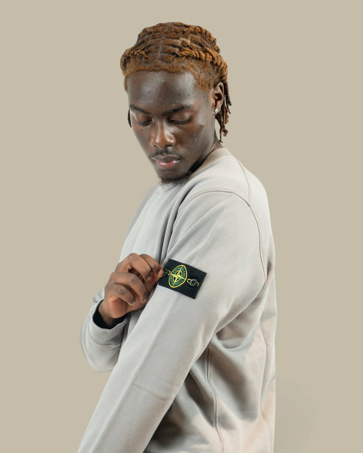 Sweat Stone Island Gris - Col Rond Stone Island