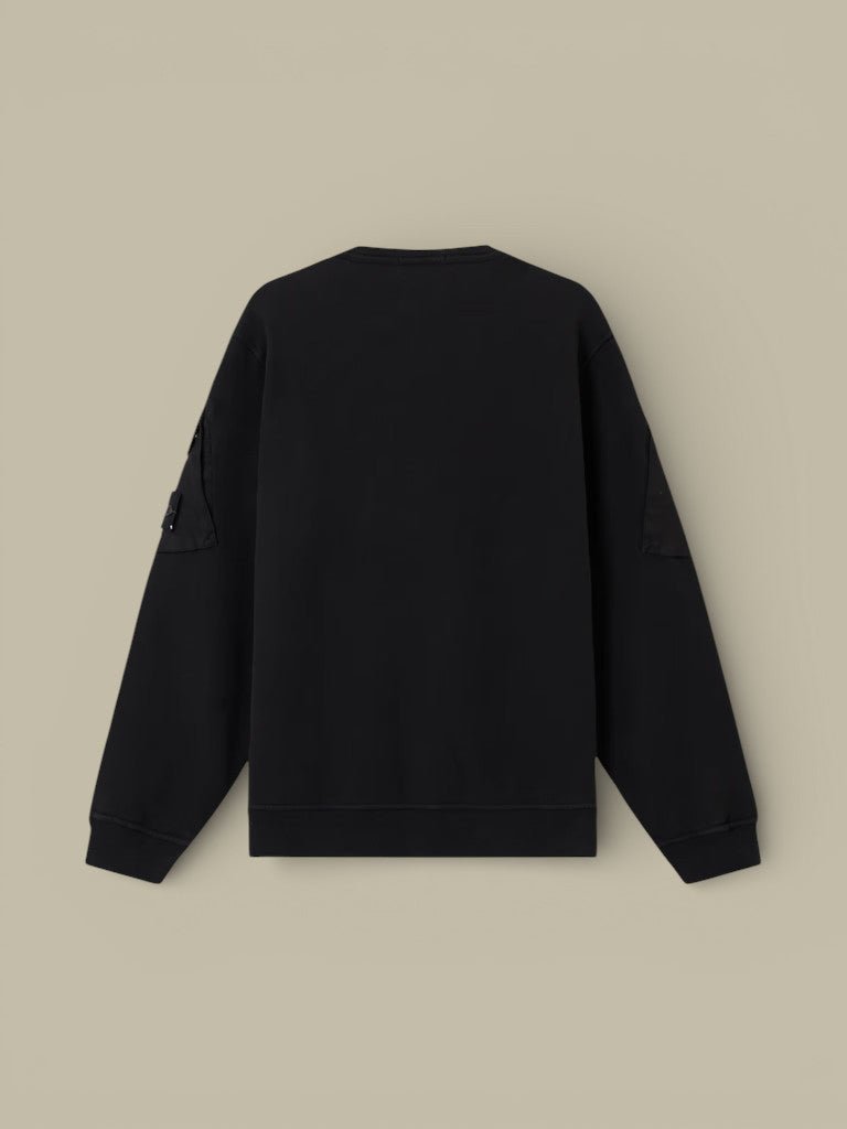 Sweat Stone Island Noir - Poche sur les bras - sweat