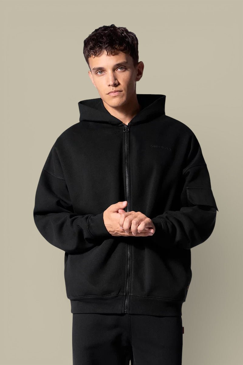 Sweat zippé à capuche Gertrude Noir - Titouan - veste