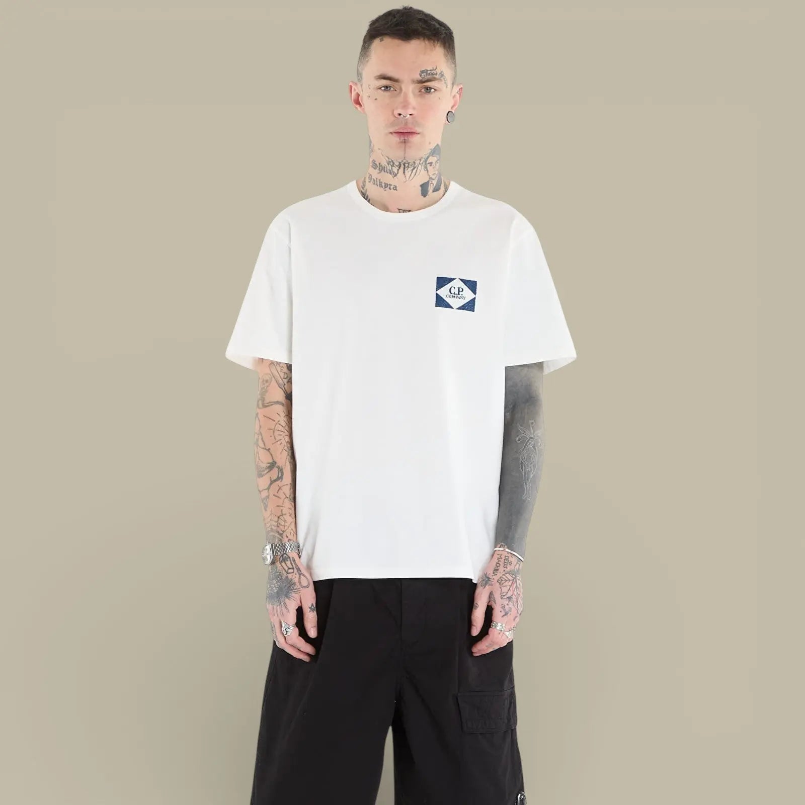 T-shirt C.P. Company Blanc épais - Logo dans le dos - t-shirt