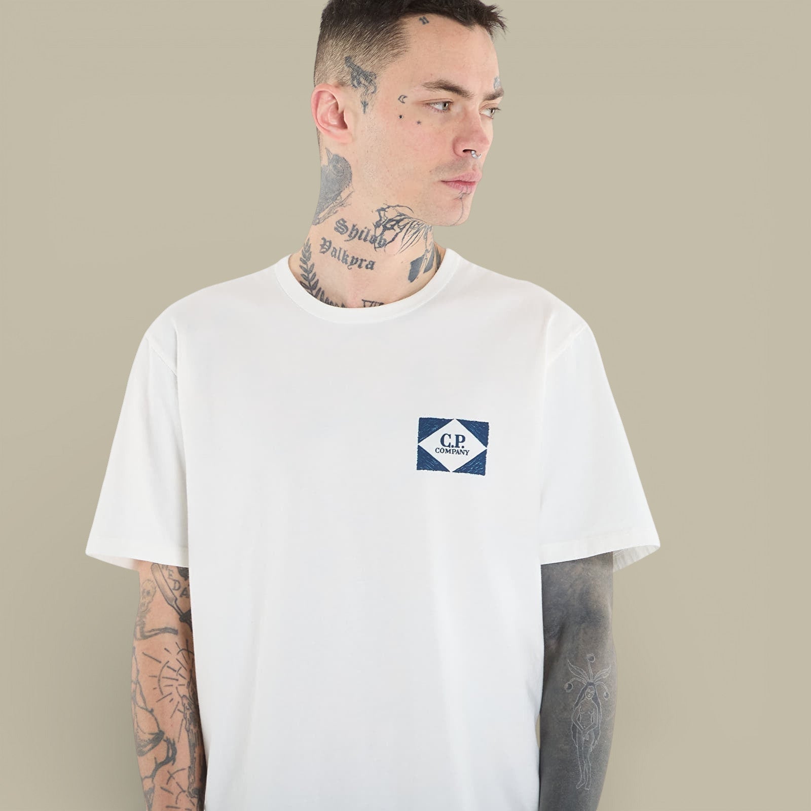 T-shirt C.P. Company Blanc épais - Logo dans le dos - t-shirt