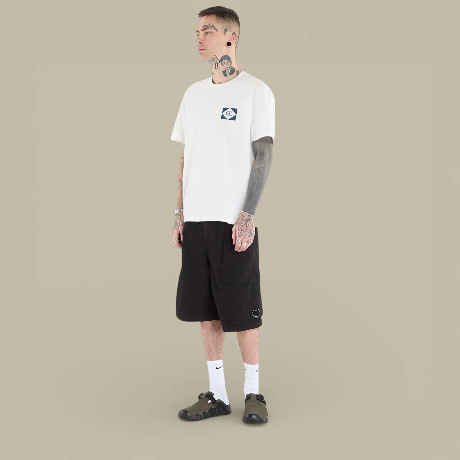 T-shirt C.P. Company Blanc épais - Logo dans le dos - t-shirt