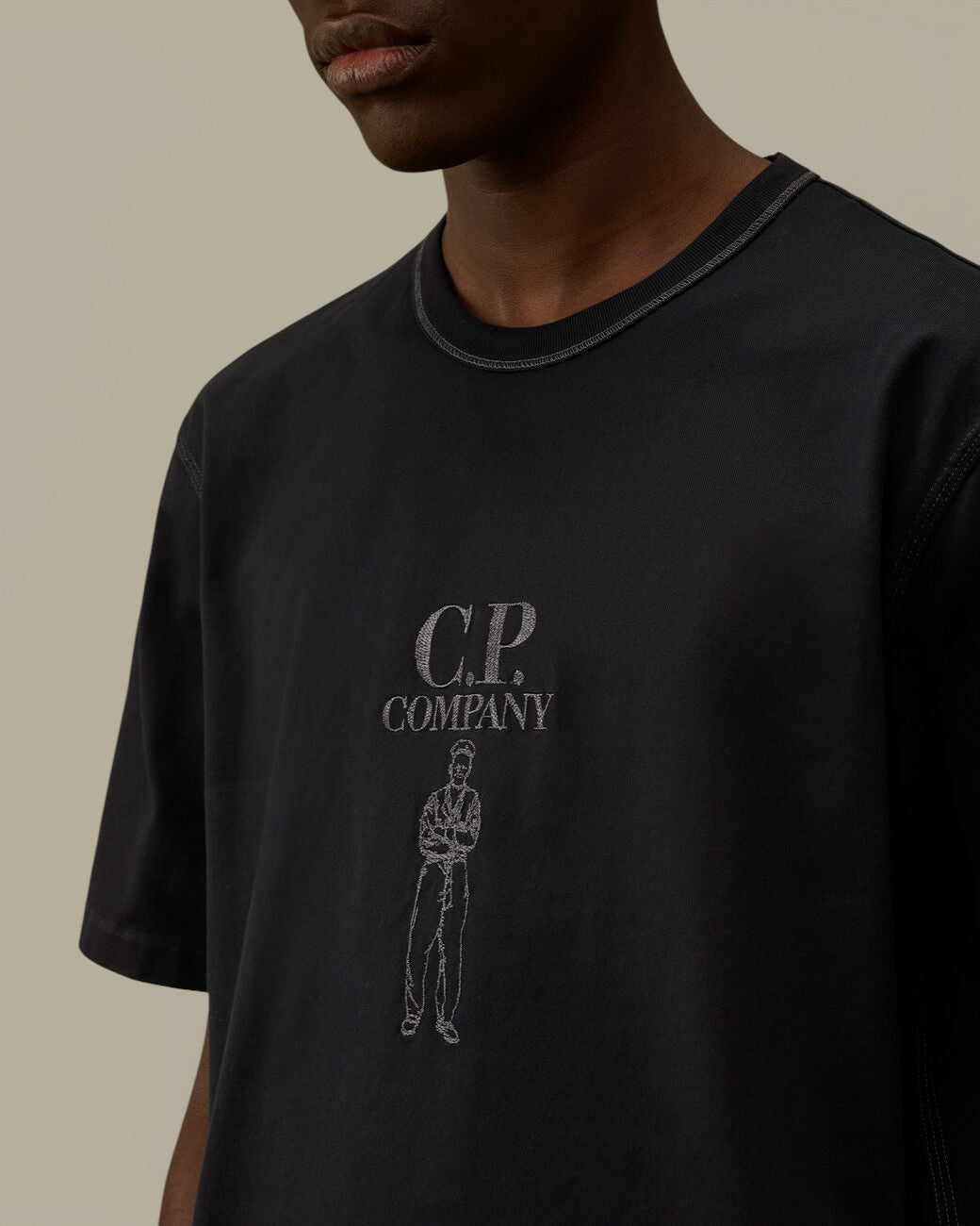 T-Shirt C.P. Company Noir - Mercerized Jersey 30.2 - t shirt