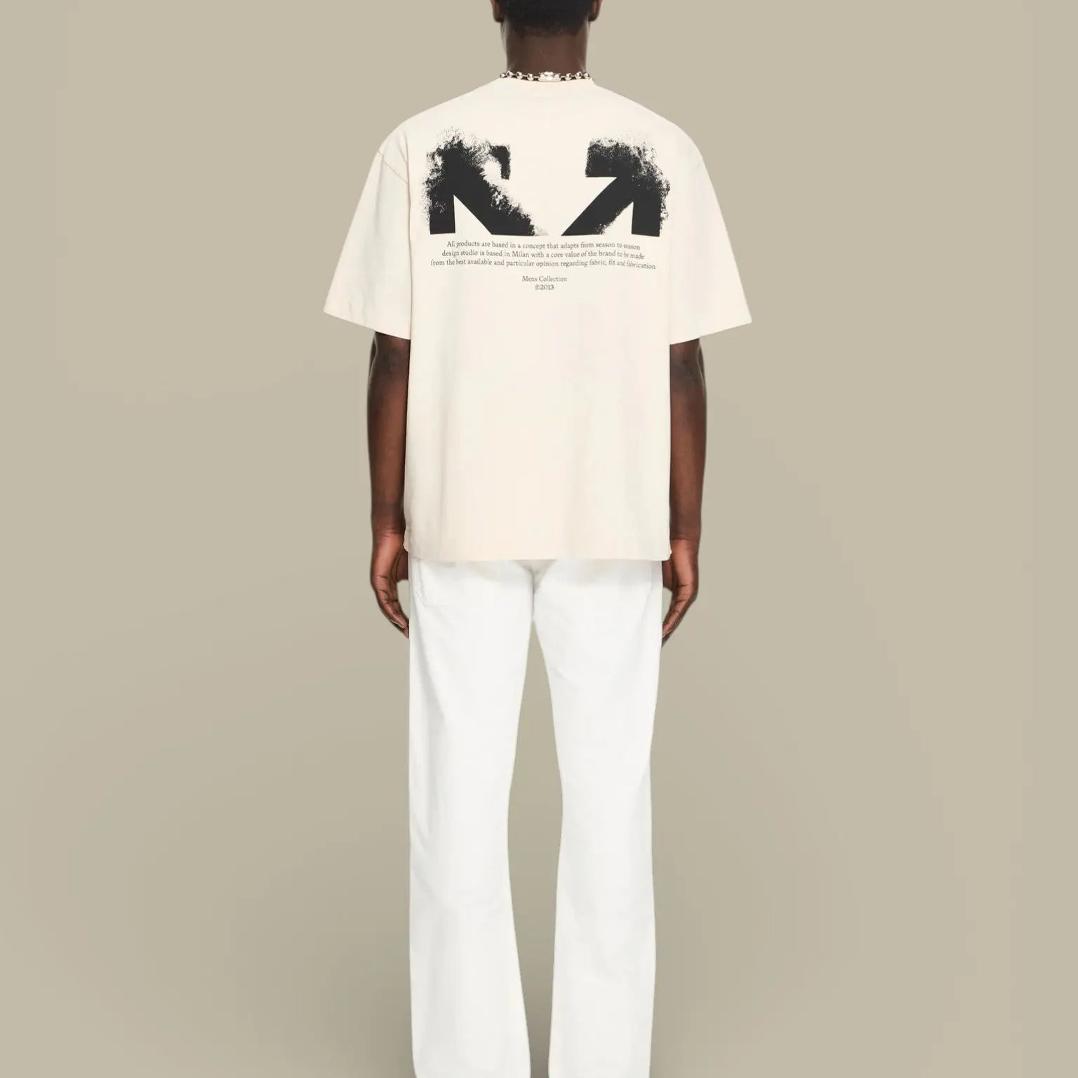 T-Shirt Off - White Beige - Half Arrows - t-shirt