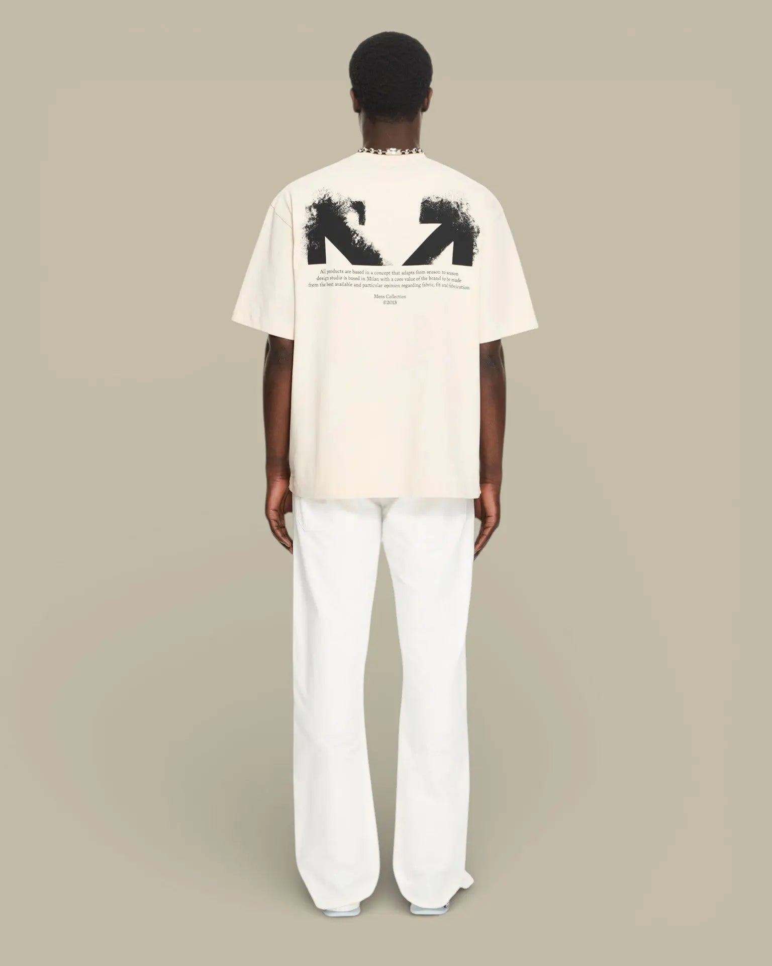 T-Shirt Off - White Beige - Half Arrows - t-shirt