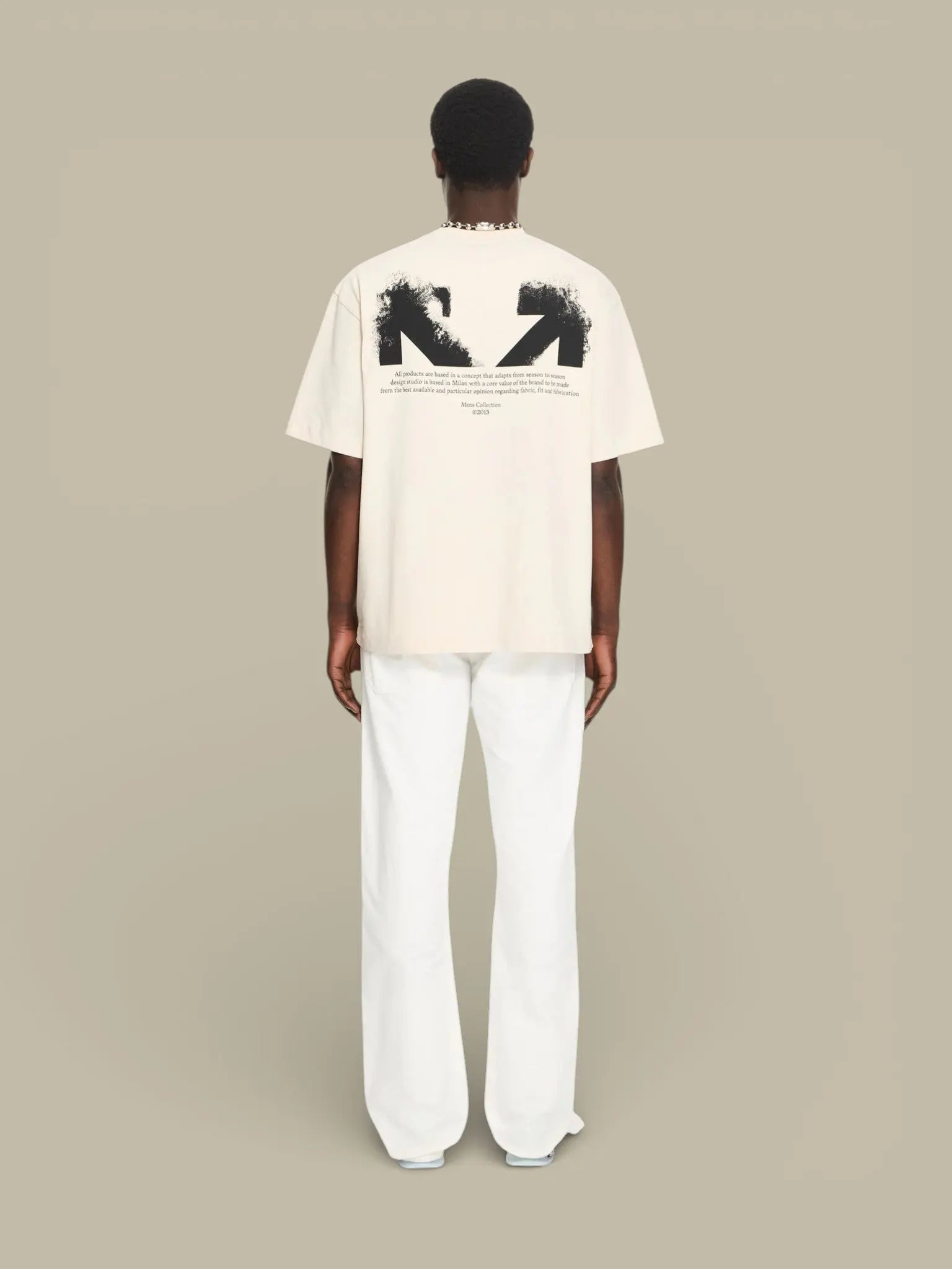T-Shirt Off - White Beige - Half Arrows - t-shirt