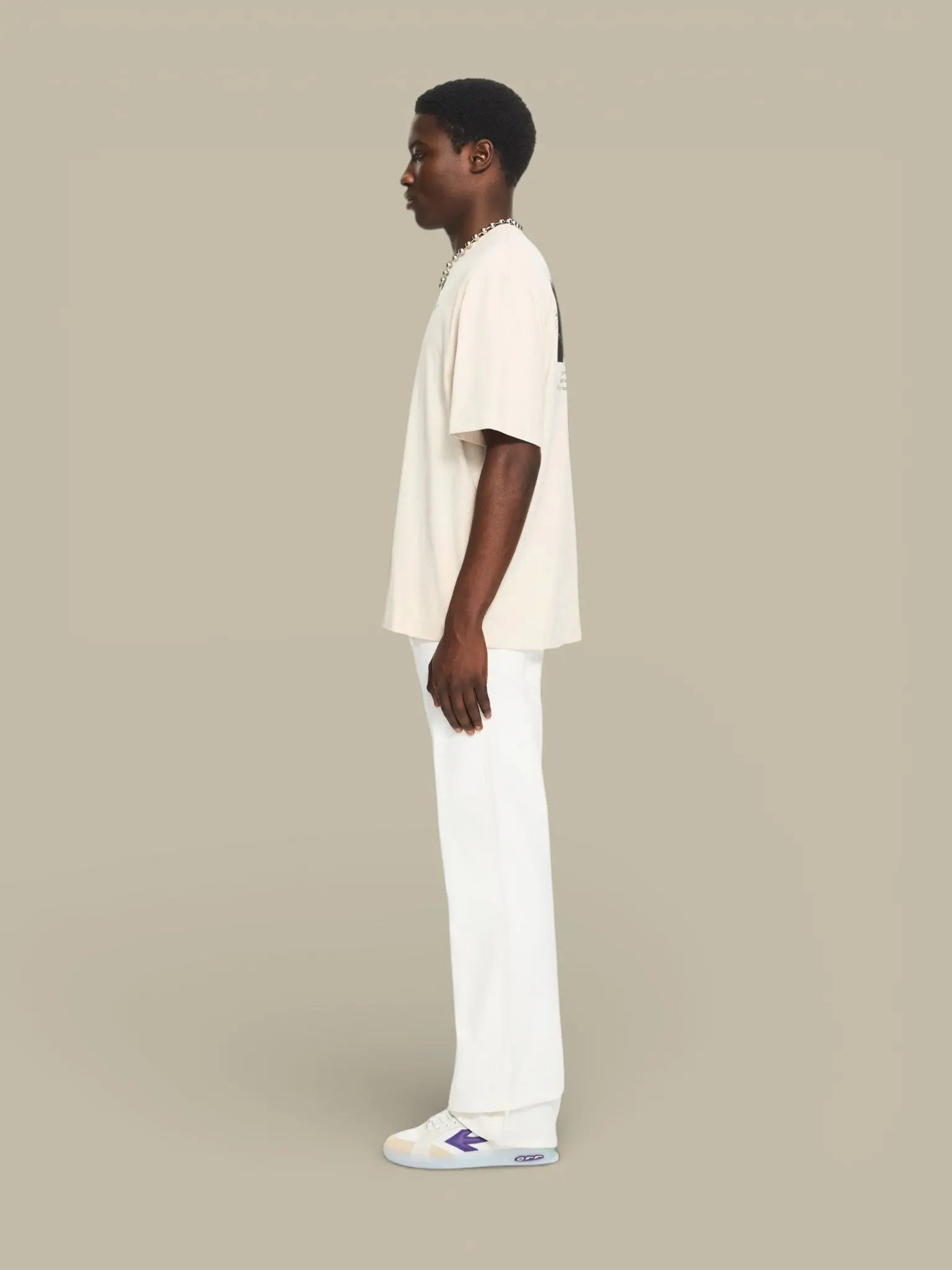 T-Shirt Off - White Beige - Half Arrows - t-shirt