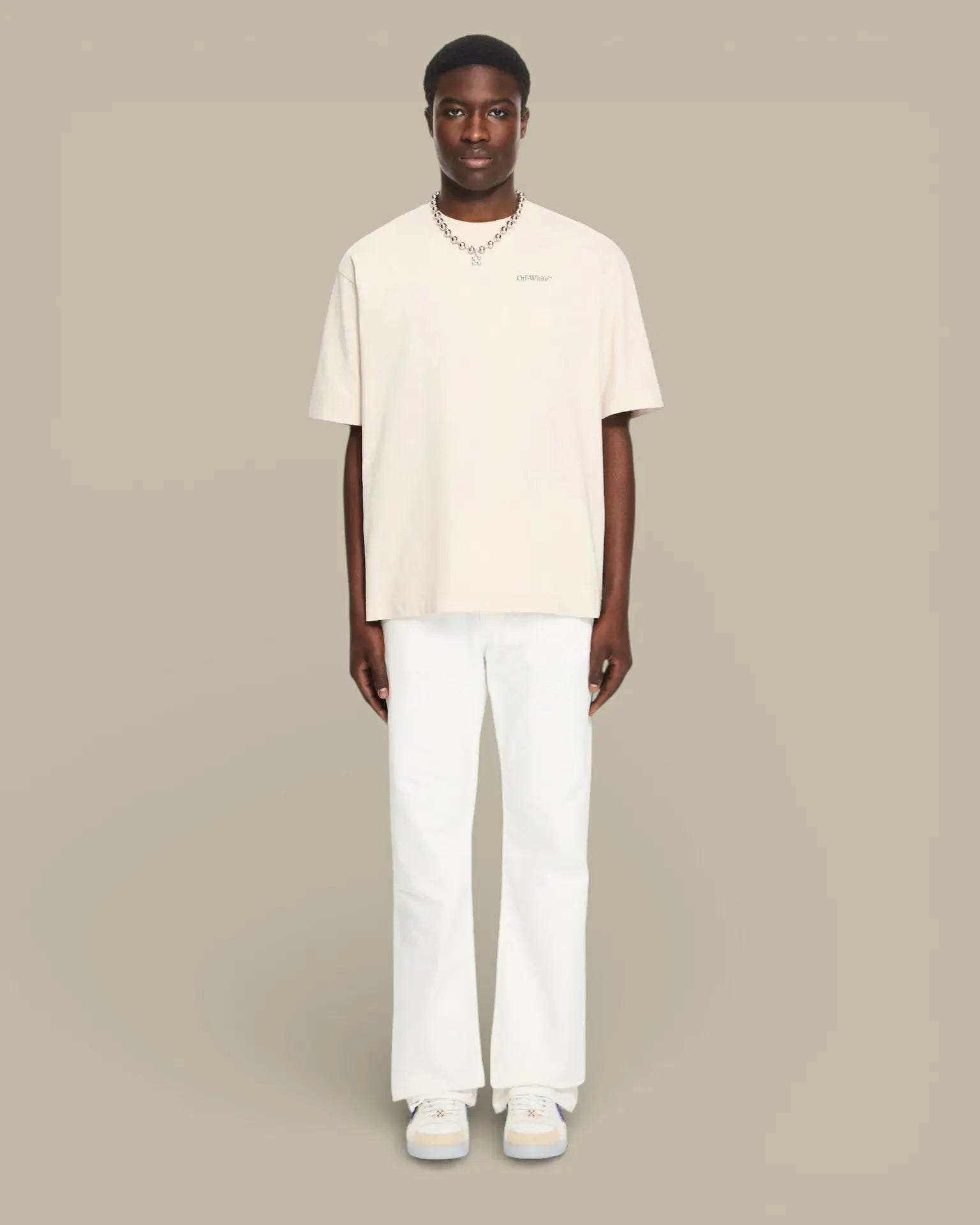 T-Shirt Off - White Beige - Half Arrows - t-shirt