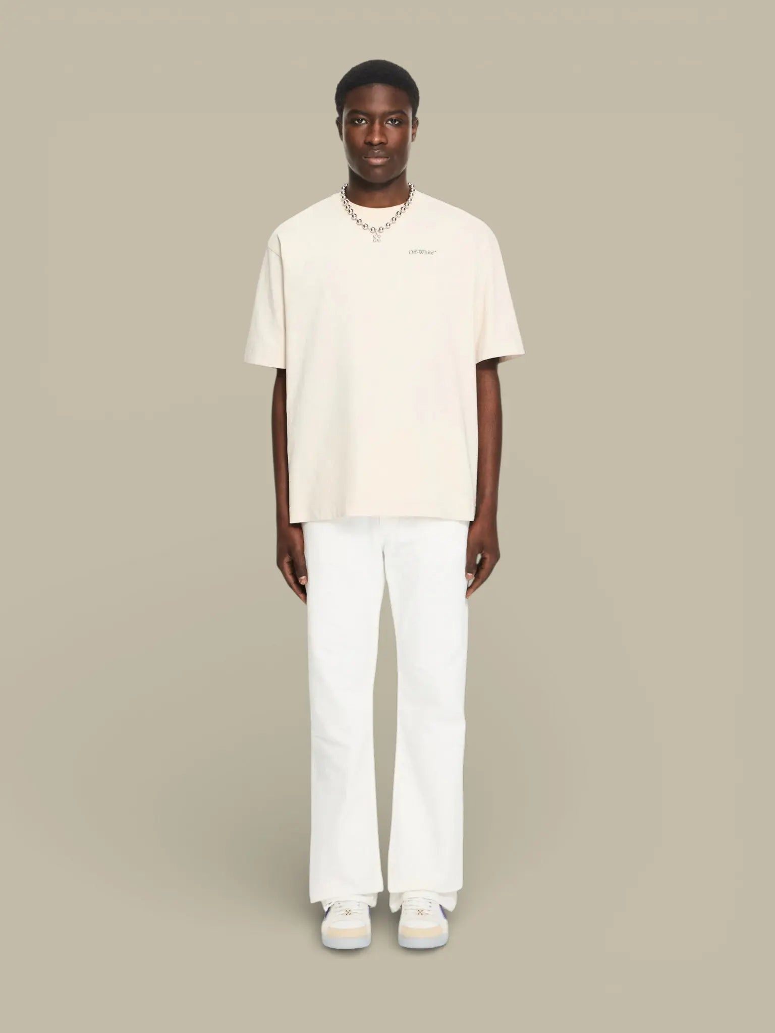 T-Shirt Off - White Beige - Half Arrows - t-shirt