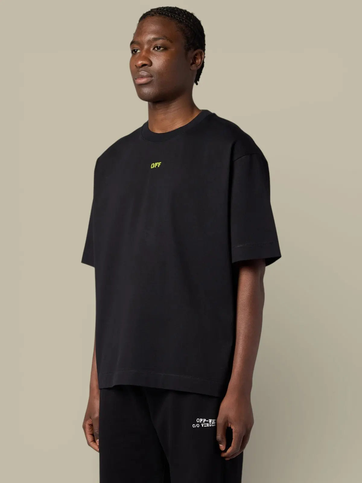 T-Shirt Off - White Black - Dark Slime Arrow - t-shirt