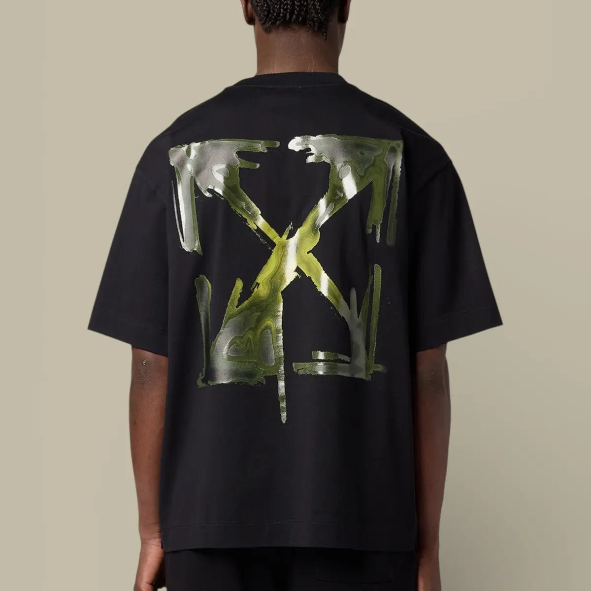 T-Shirt Off - White Black - Dark Slime Arrow - t-shirt