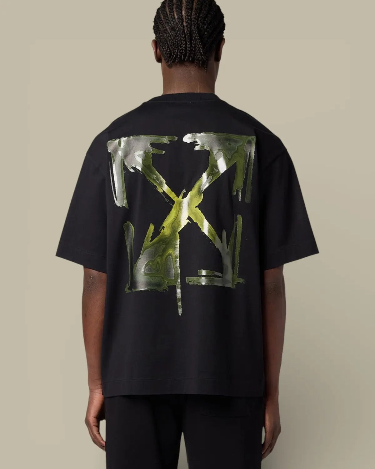T-Shirt Off - White Black - Dark Slime Arrow - t-shirt