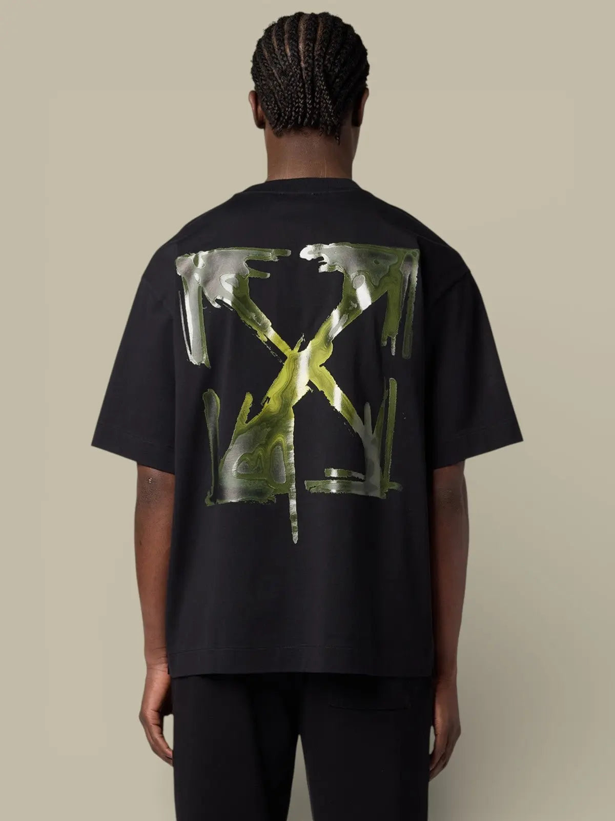 T-Shirt Off - White Black - Dark Slime Arrow - t-shirt
