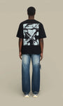 T-Shirt Off - White Black - Rubbed Paint Arrows - t-shirt