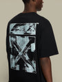 T-Shirt Off - White Black - Rubbed Paint Arrows - t-shirt