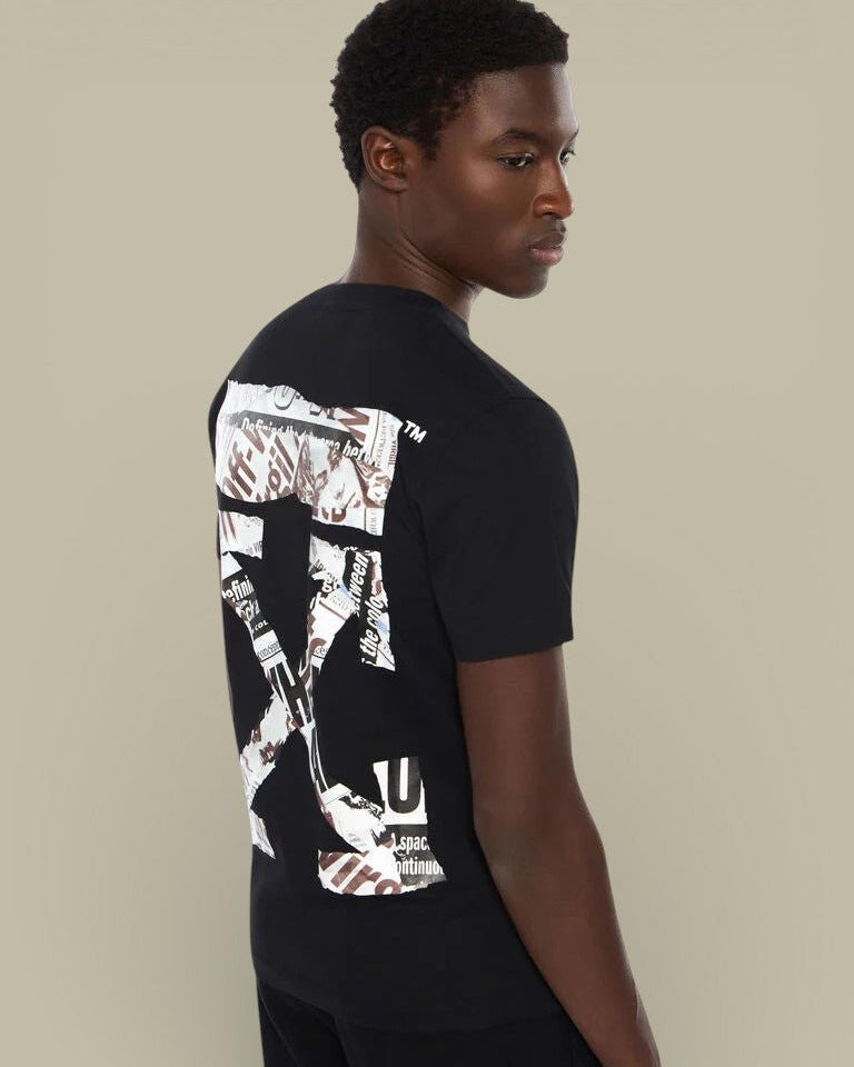 T shirt Off - White Noir - NEWSPAPER - t shirt