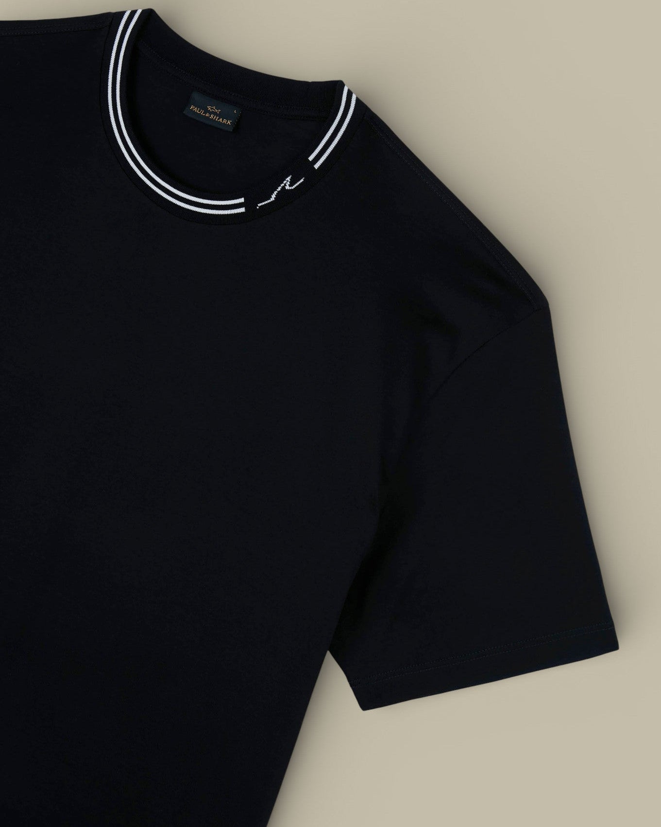 T-Shirt Paul and Shark Noir - Logo sur le Col - t shirt