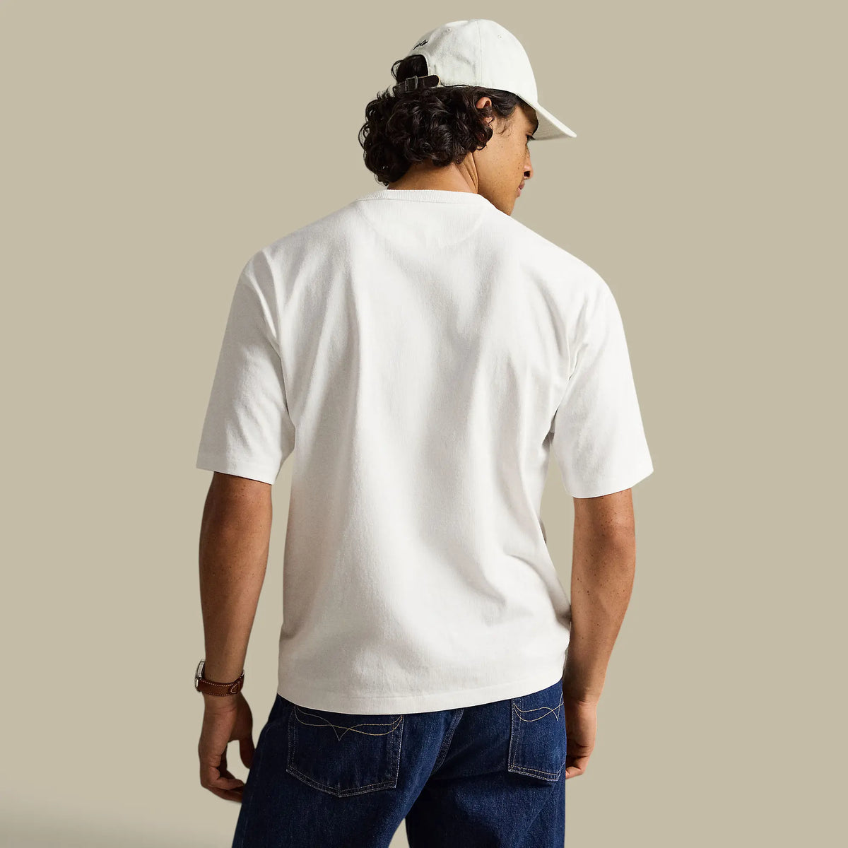 T-Shirt Ralph Lauren Blanc - Coton Epais Ralph Lauren