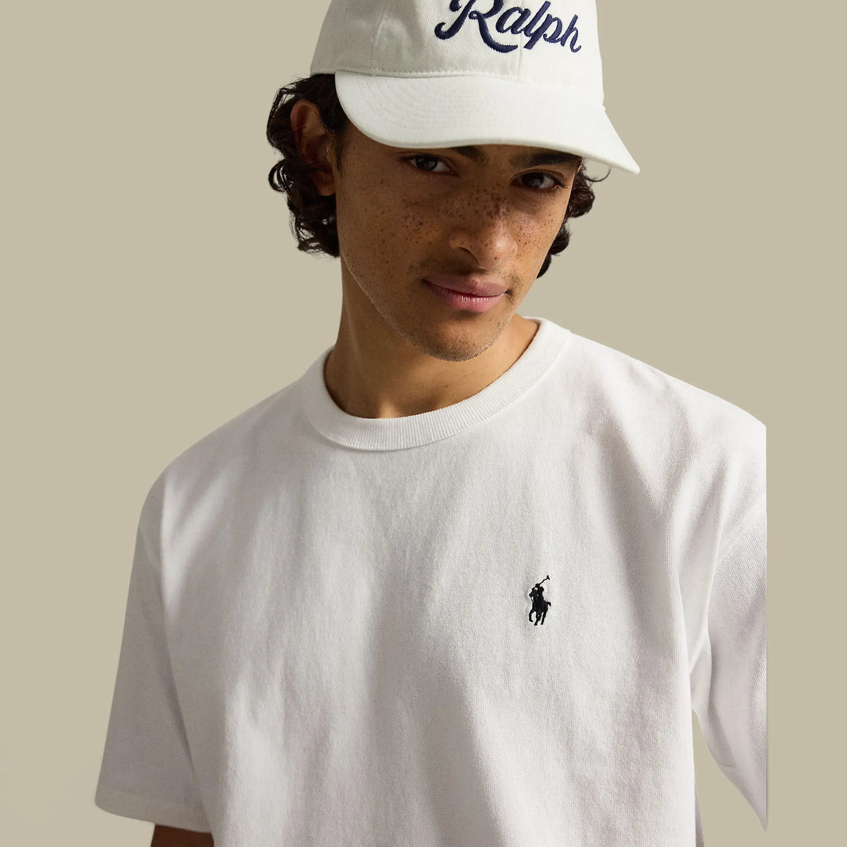 T-Shirt Ralph Lauren Blanc - Coton Epais Ralph Lauren