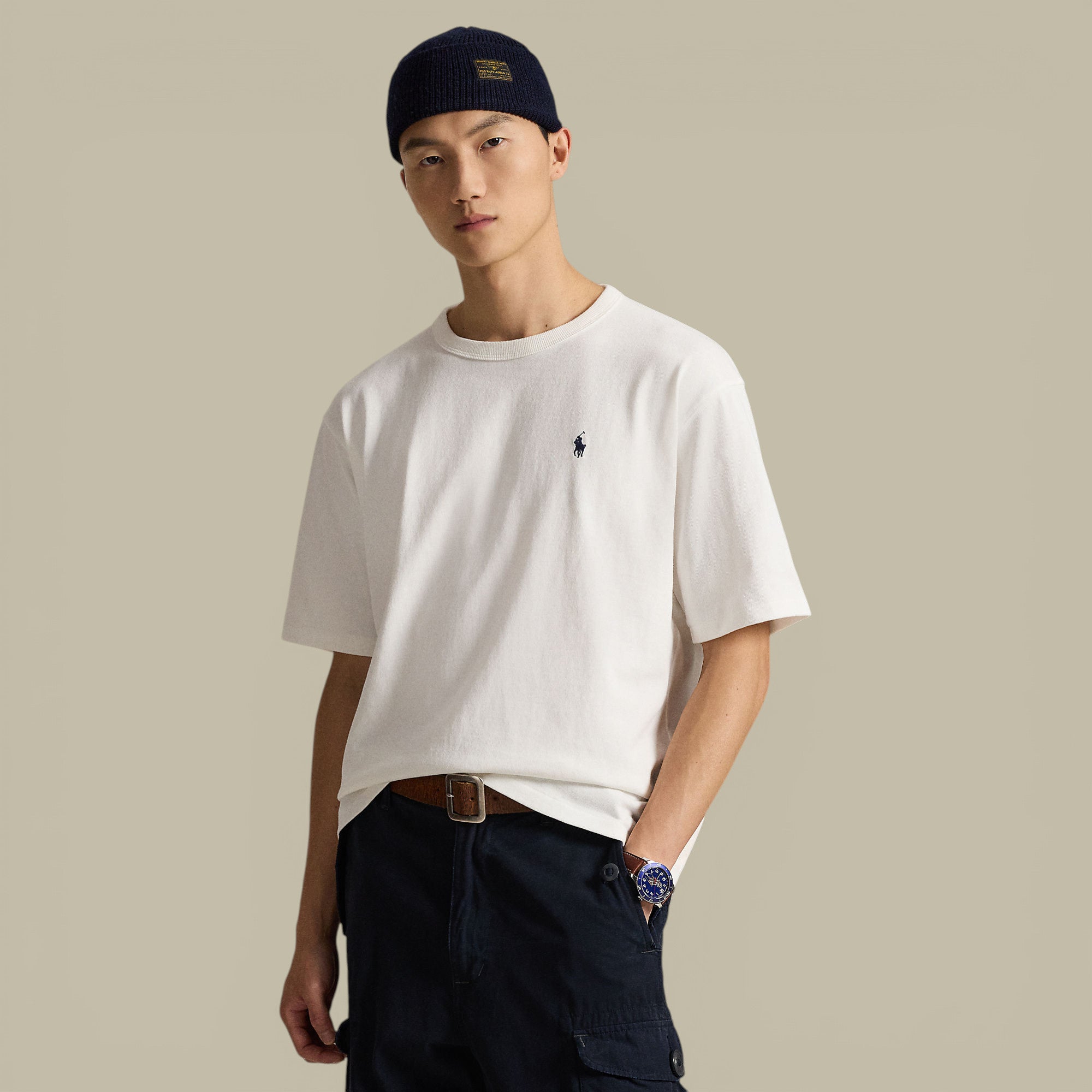T-Shirt Ralph Lauren Blanc - Coton Épais Ralph Lauren