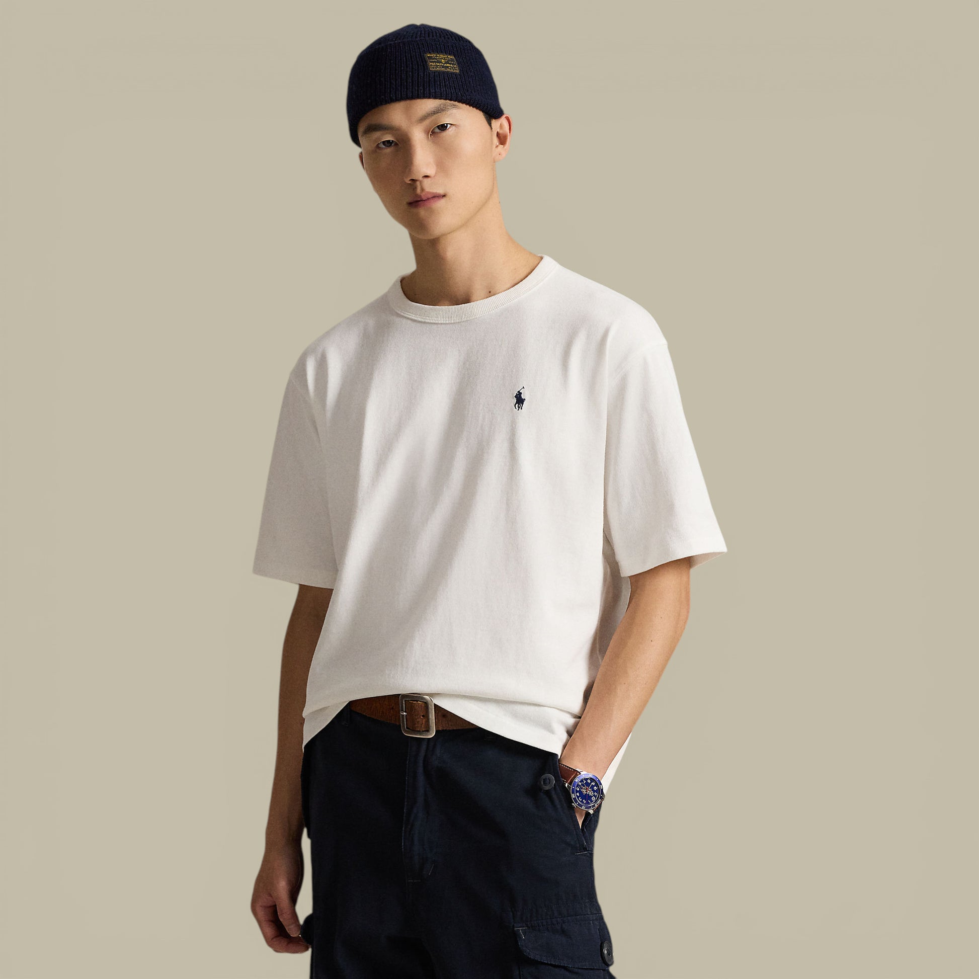 T-Shirt Ralph Lauren Blanc - Coton Épais Ralph Lauren
