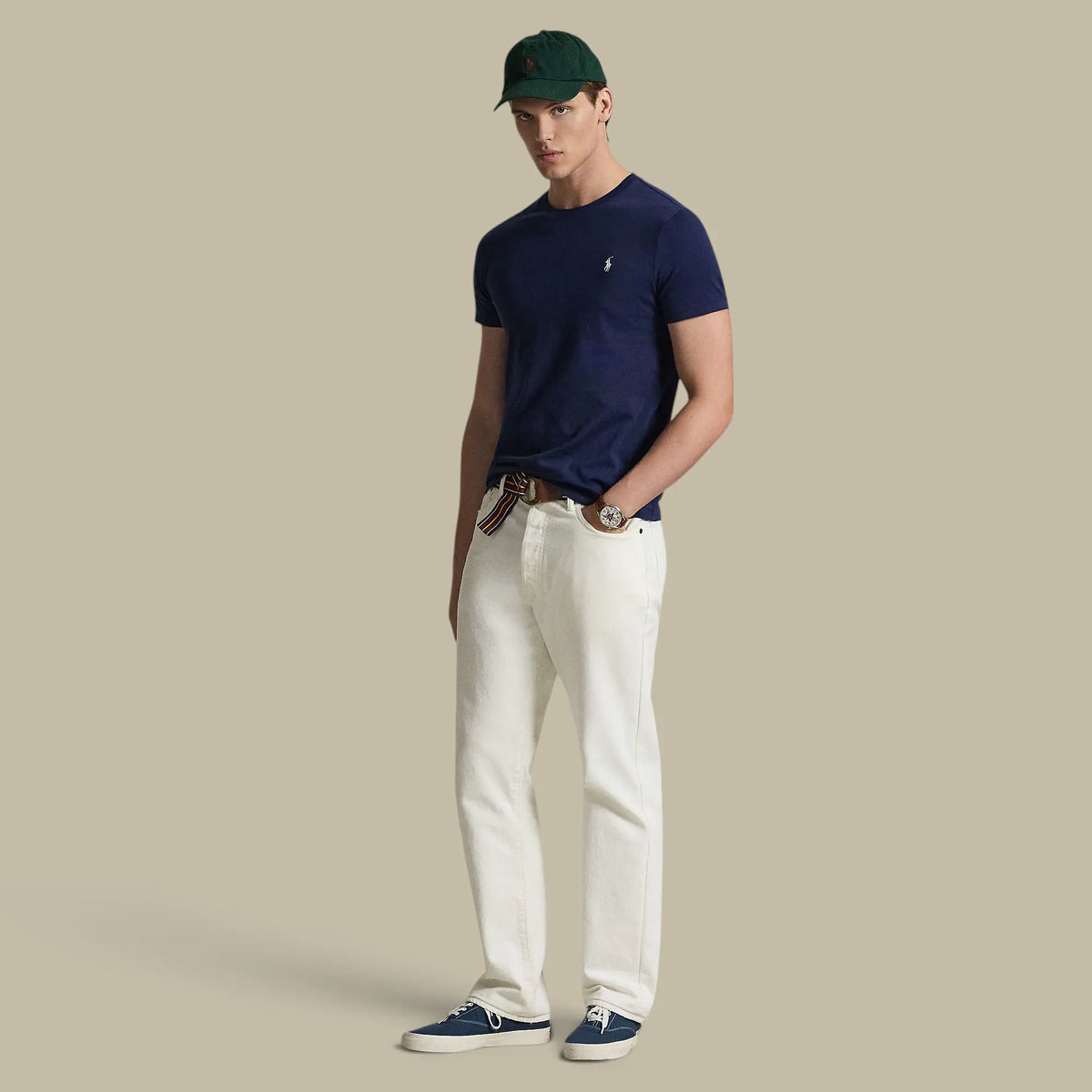 T-Shirt Ralph Lauren Blanc - Coton Epais Ralph Lauren