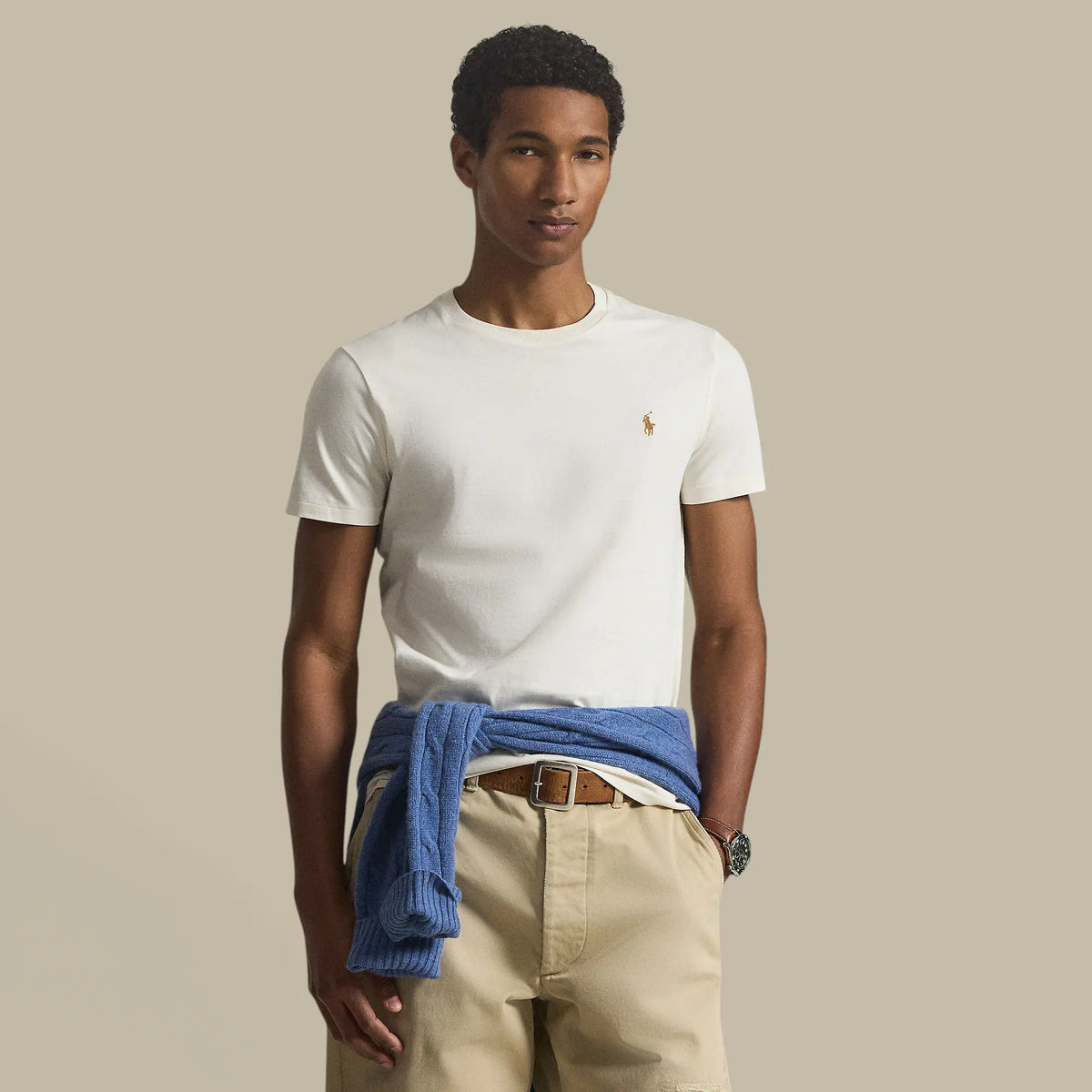 T-Shirt Ralph Lauren Creme - Custom Slim Fit Ralph Lauren
