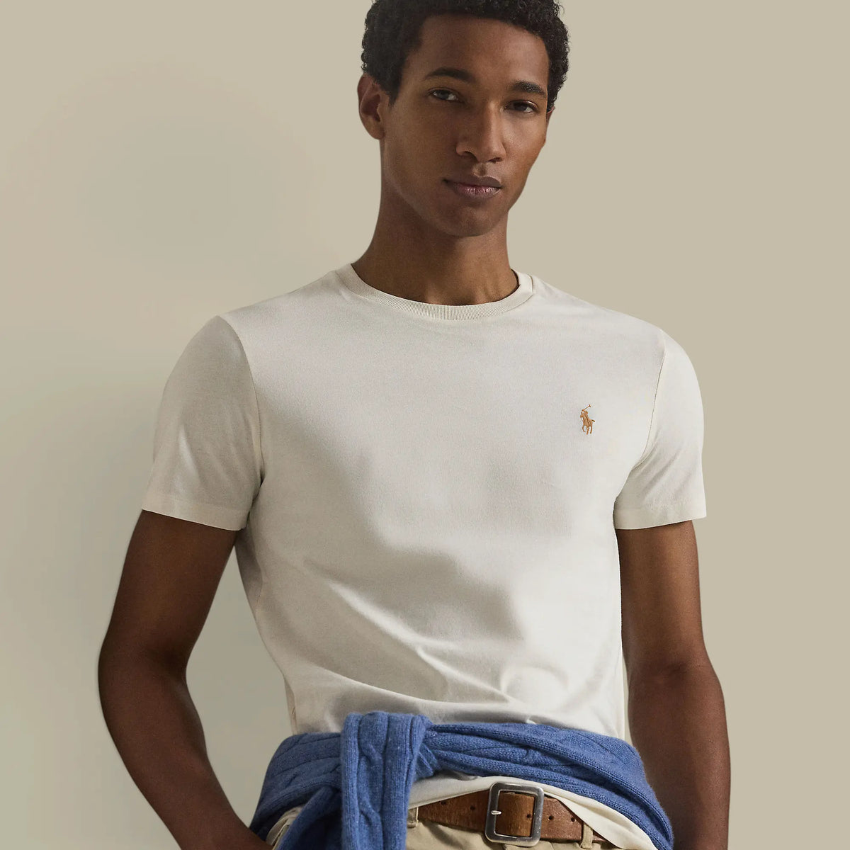T-Shirt Ralph Lauren Creme - Custom Slim Fit Ralph Lauren