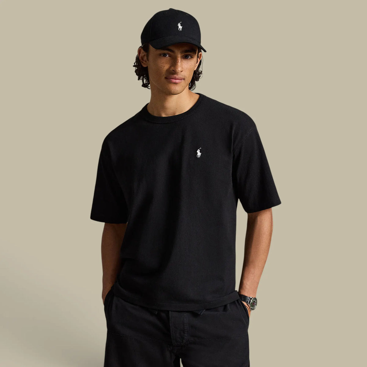 T-Shirt Ralph Lauren Noir - Coton Epais Ralph Lauren