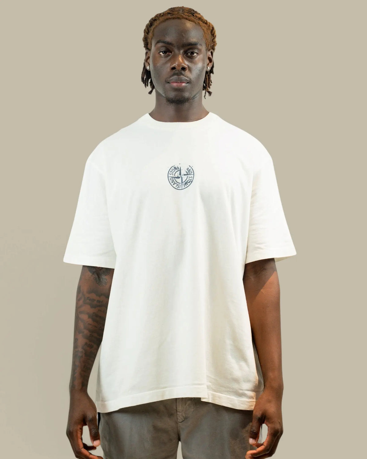 T-shirt Stone Island Blanc – Logo au Dos Stone Island