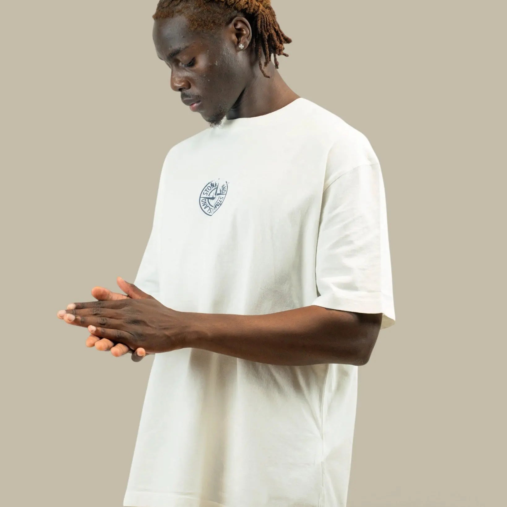 T-shirt Stone Island Blanc – Logo au Dos Stone Island