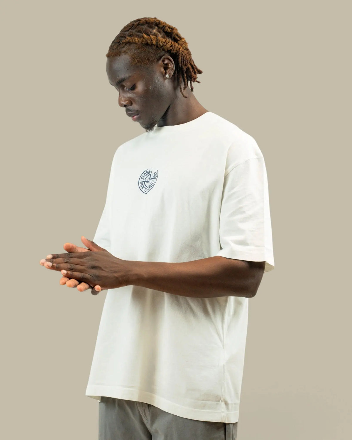 T-shirt Stone Island Blanc – Logo au Dos Stone Island