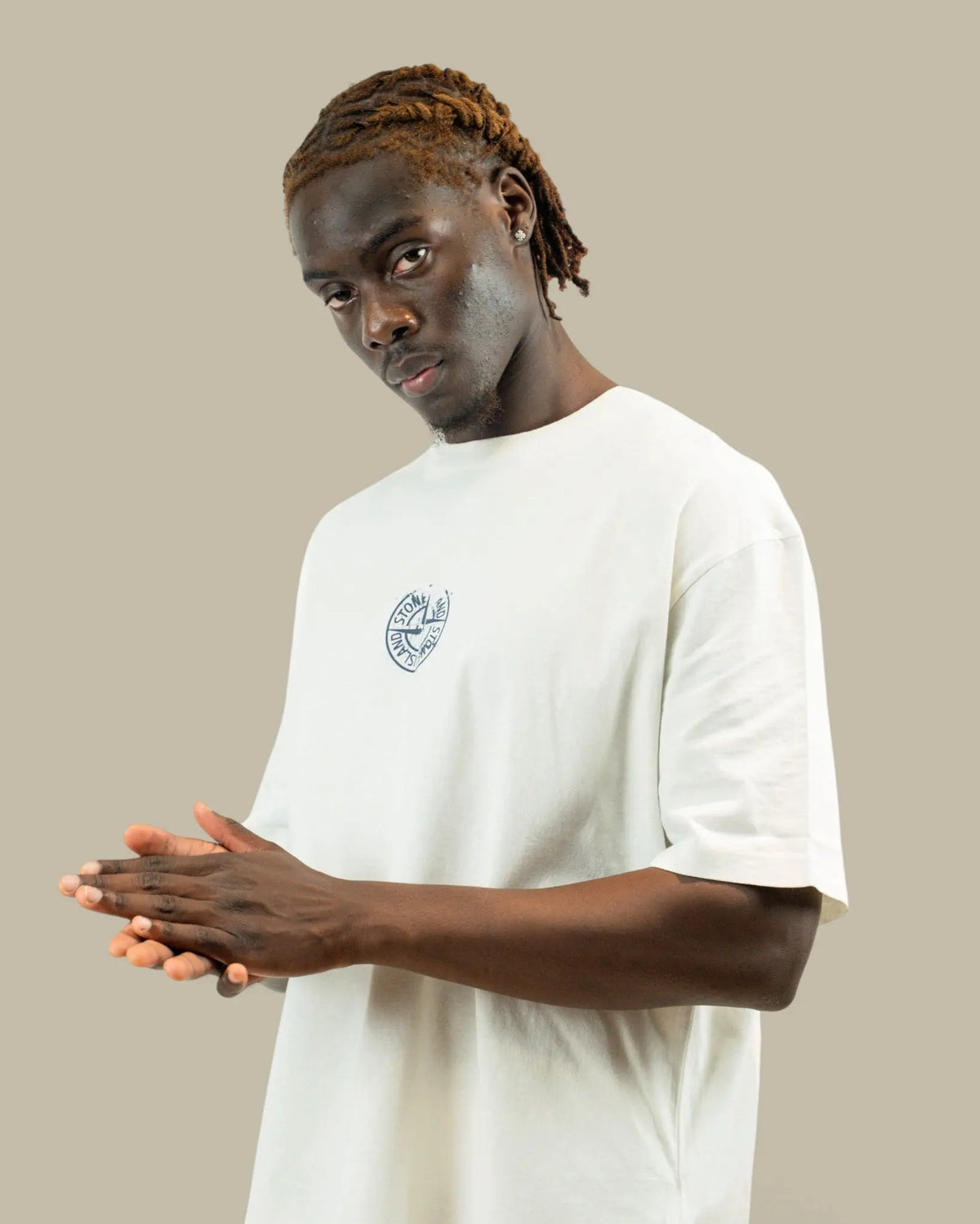 T-shirt Stone Island Blanc – Logo au Dos Stone Island