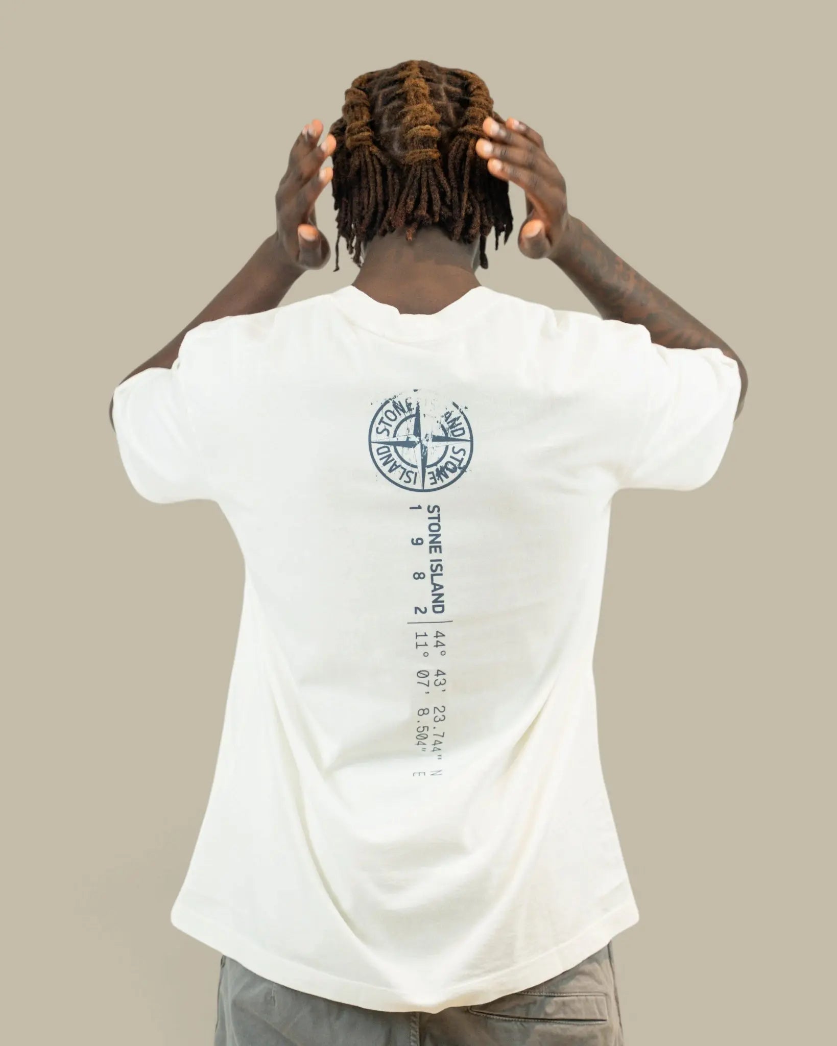 T-shirt Stone Island Blanc – Logo au Dos Stone Island