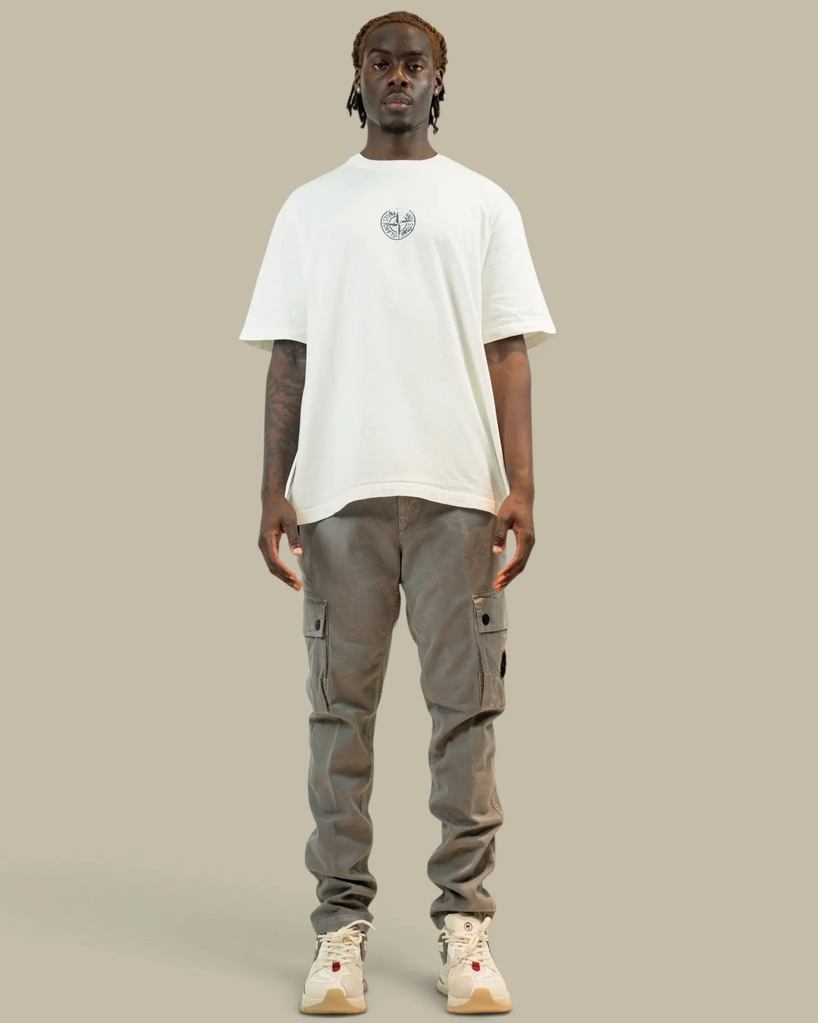 T-shirt Stone Island Blanc – Logo au Dos Stone Island