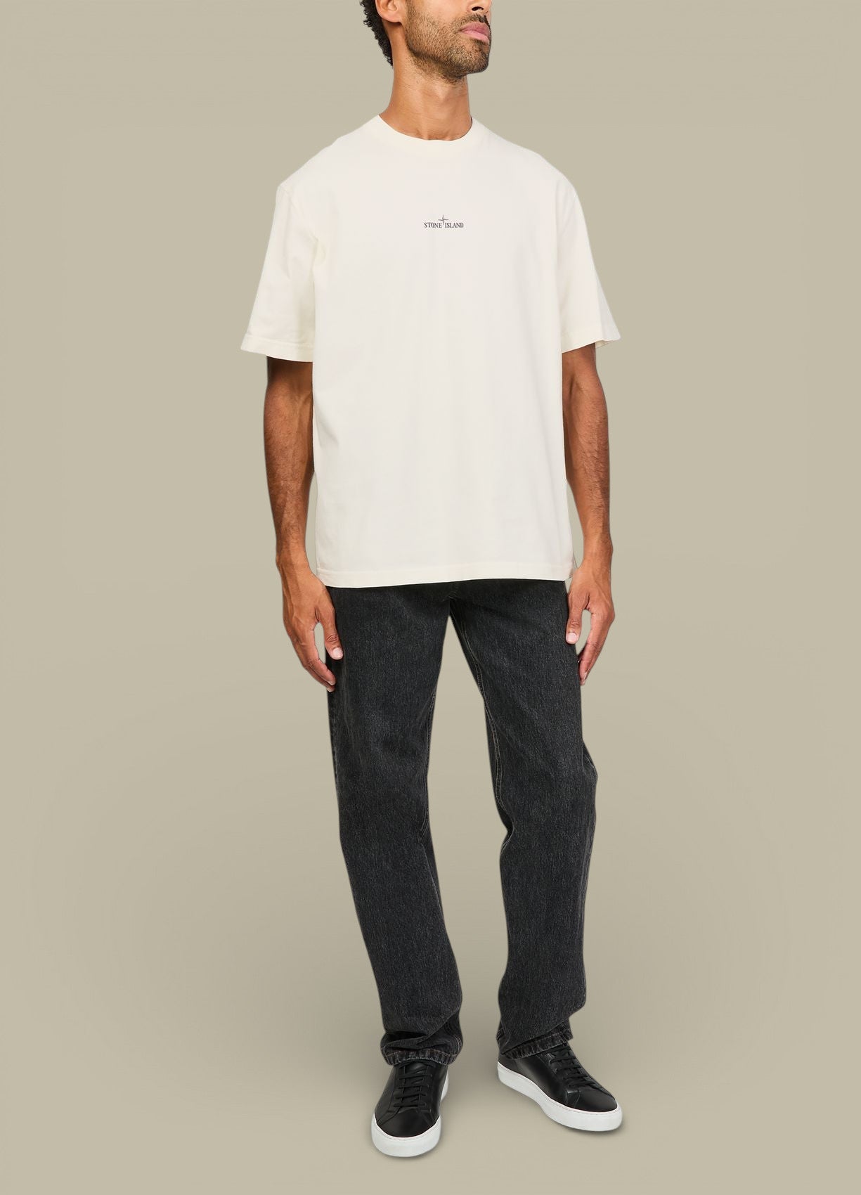 T shirt Stone Island Blanc Cassé - Coton Organic - t shirt
