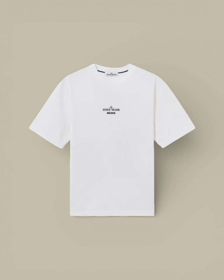 T-shirt Stone Island Blanc Coton Épais - Logo dans le dos - t shirt