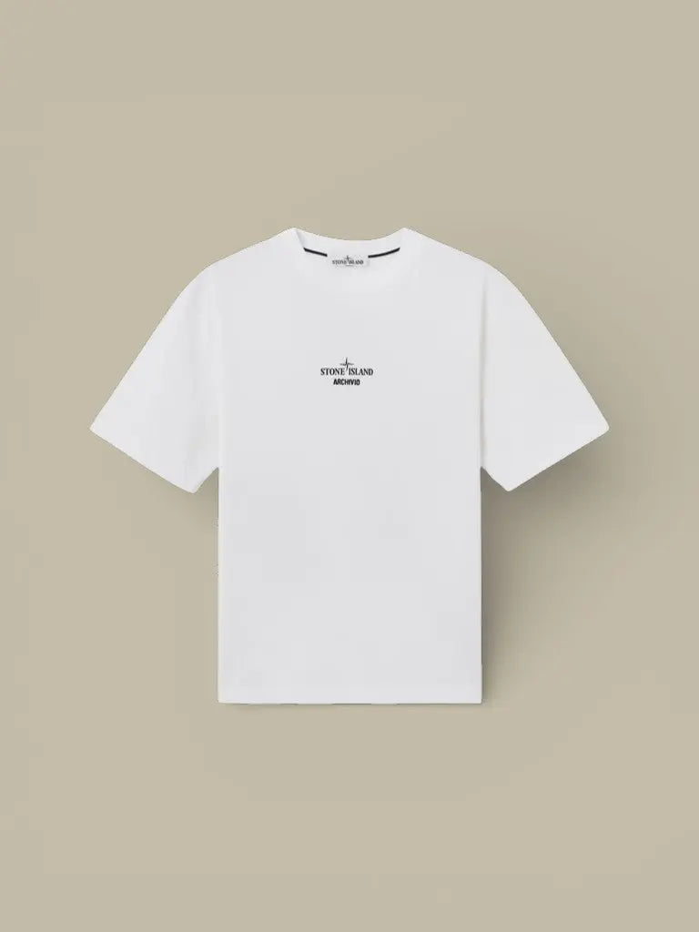 T-shirt Stone Island Blanc Coton Épais - Logo dans le dos - t shirt