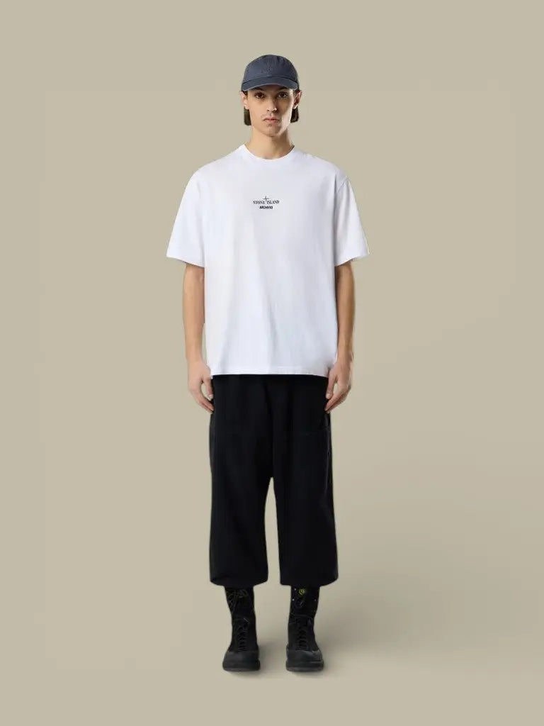 T-shirt Stone Island Blanc Coton Épais - Logo dans le dos - t shirt