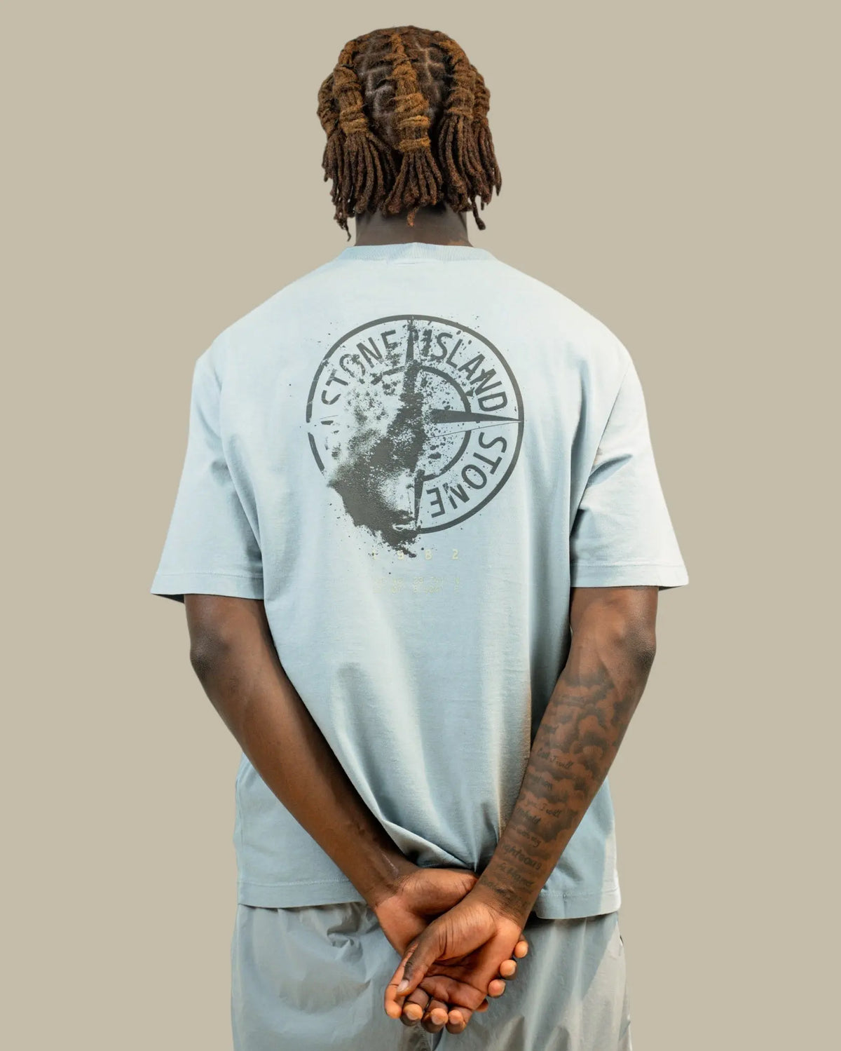 T-shirt Stone Island Bleu - Logo au dos Stone Island