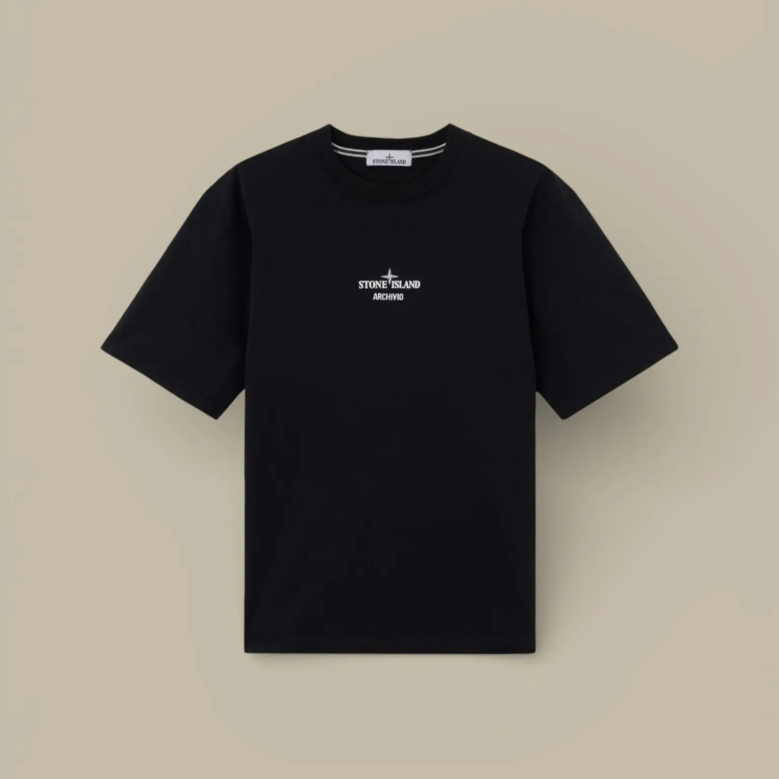 T-shirt Stone Island Noir Coton Épais - Logo dans le dos - t shirt