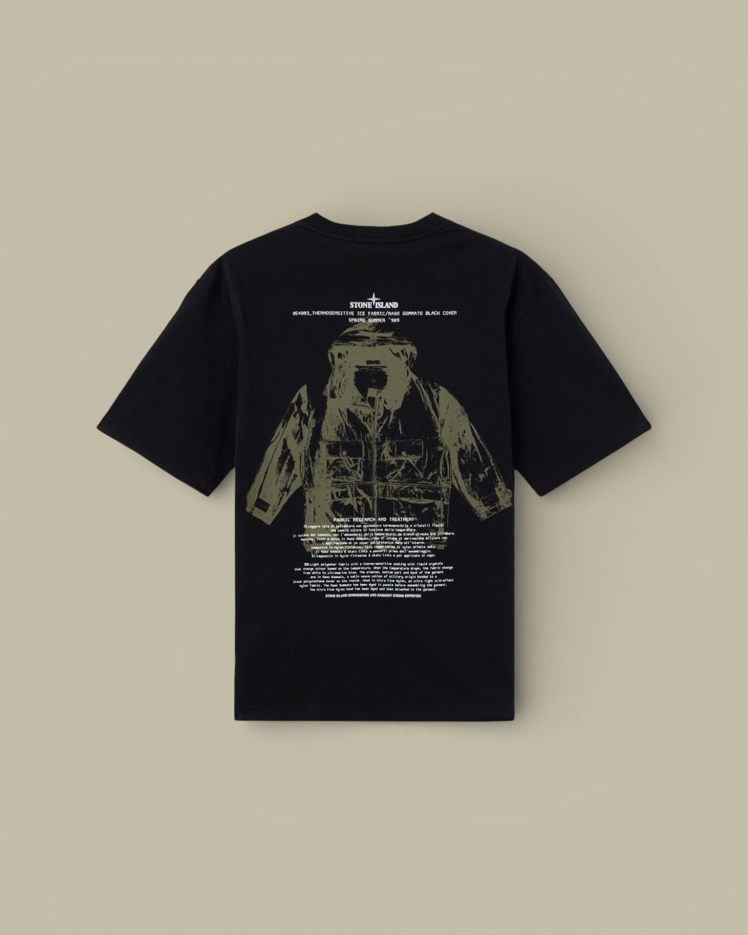 T-shirt Stone Island Noir Coton Épais - Logo dans le dos - t shirt