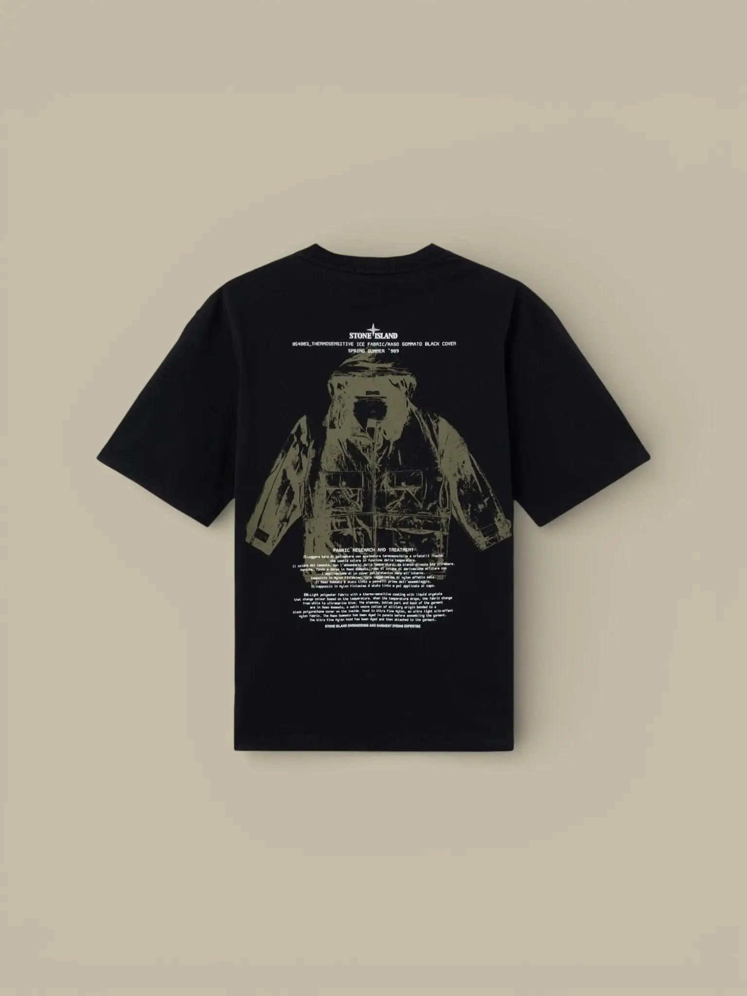 T-shirt Stone Island Noir Coton Épais - Logo dans le dos - t shirt