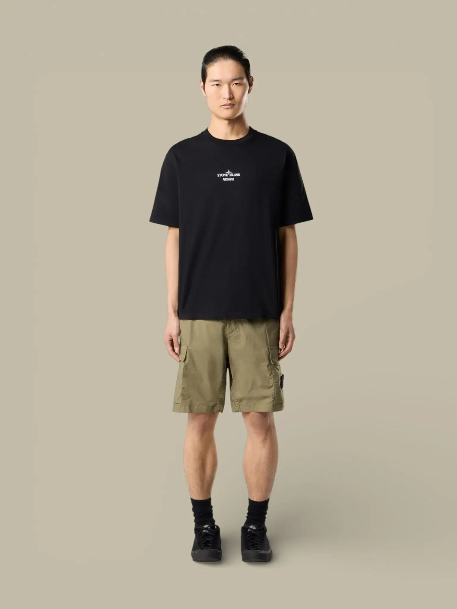 T-shirt Stone Island Noir Coton Épais - Logo dans le dos - t shirt