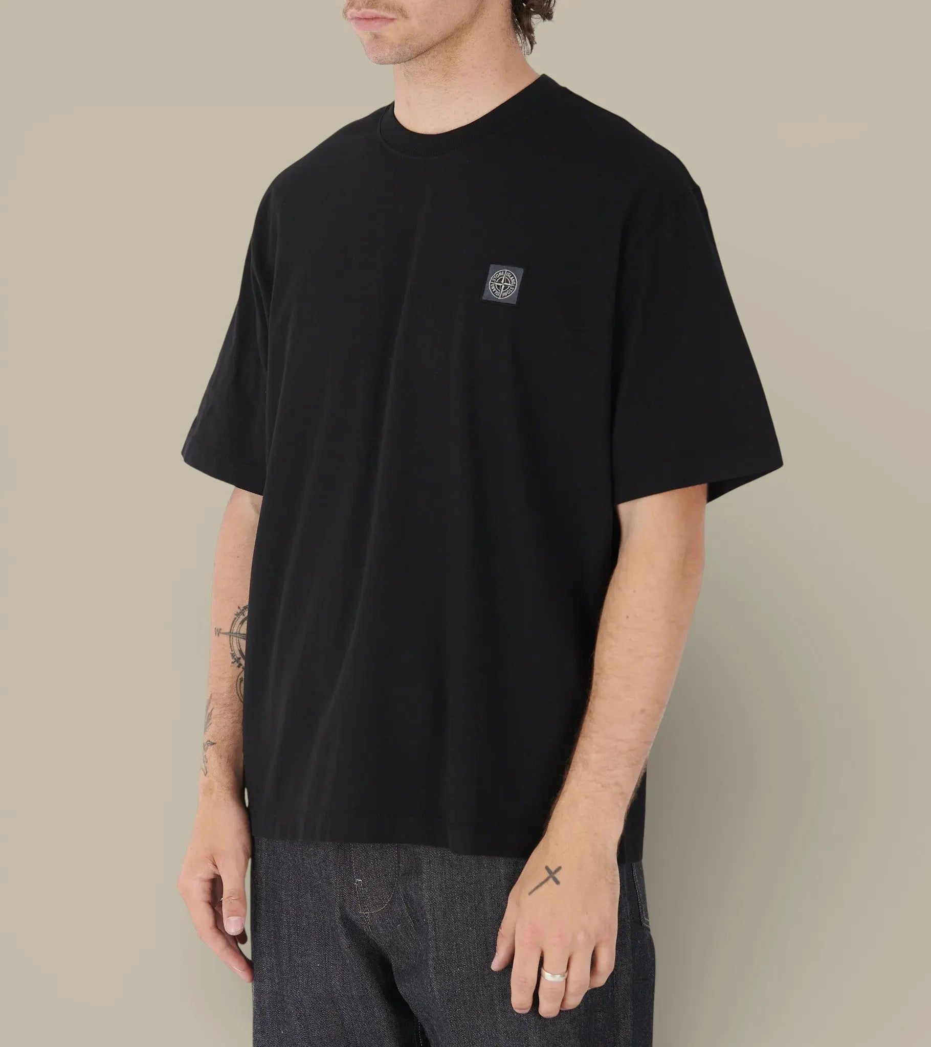 T shirt Stone Island Noir - Coton Organic - t shirt