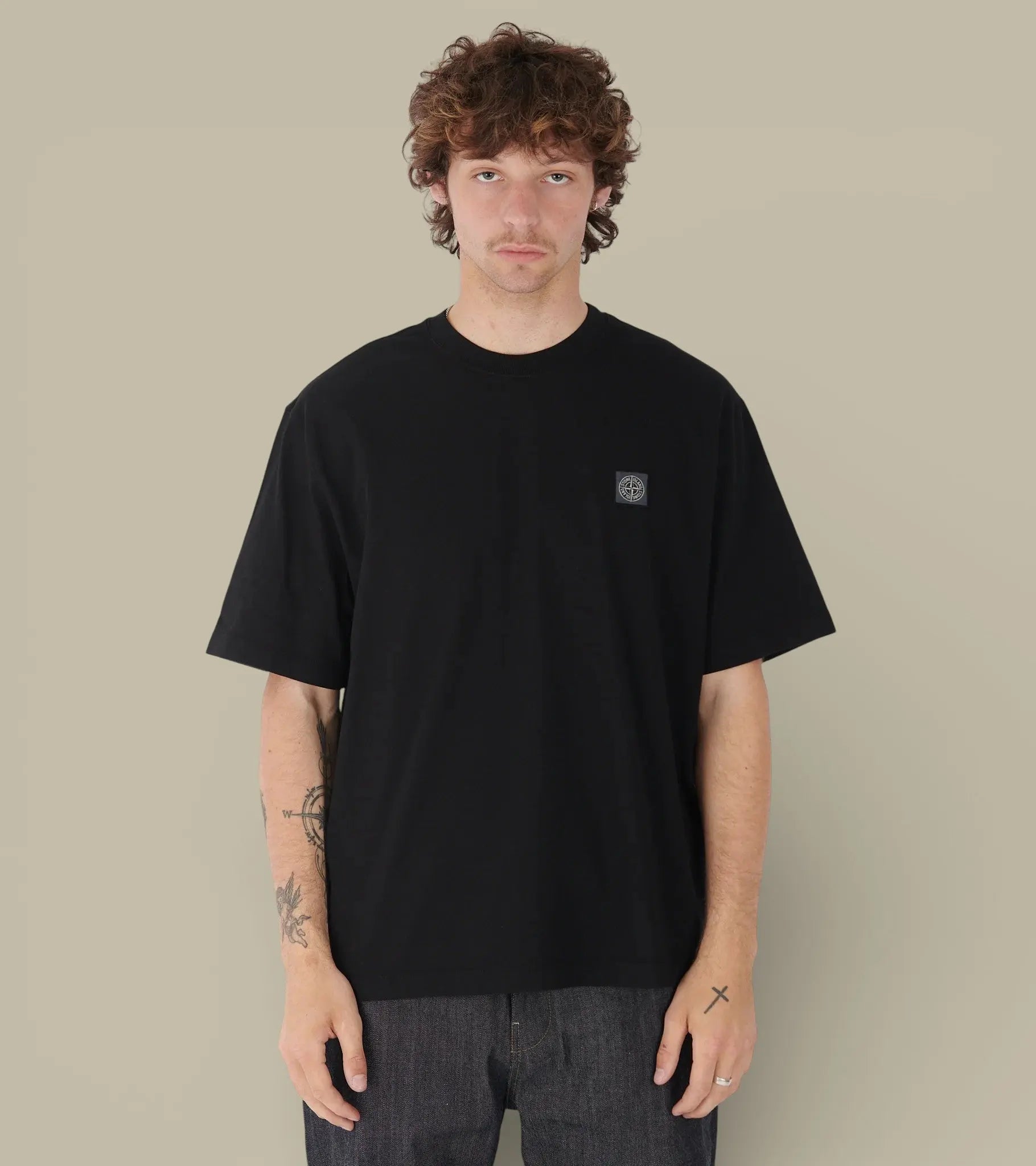 T shirt Stone Island Noir - Coton Organic - t shirt