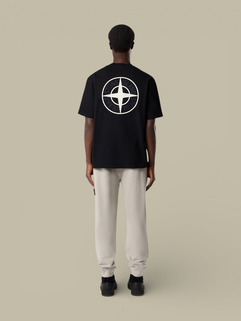 T shirt Stone Island Noir - Coton Organic - Logo Dans le Dos - t shirt