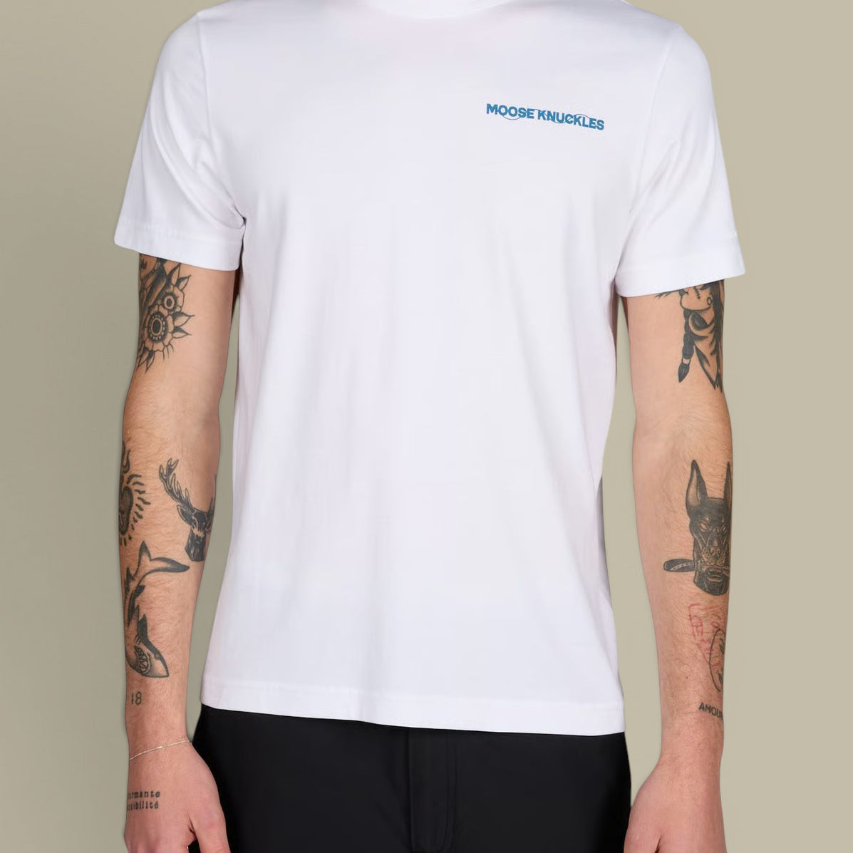 T-shirt Blanc Et Bleu Moose Knuckles Moose Knuckles