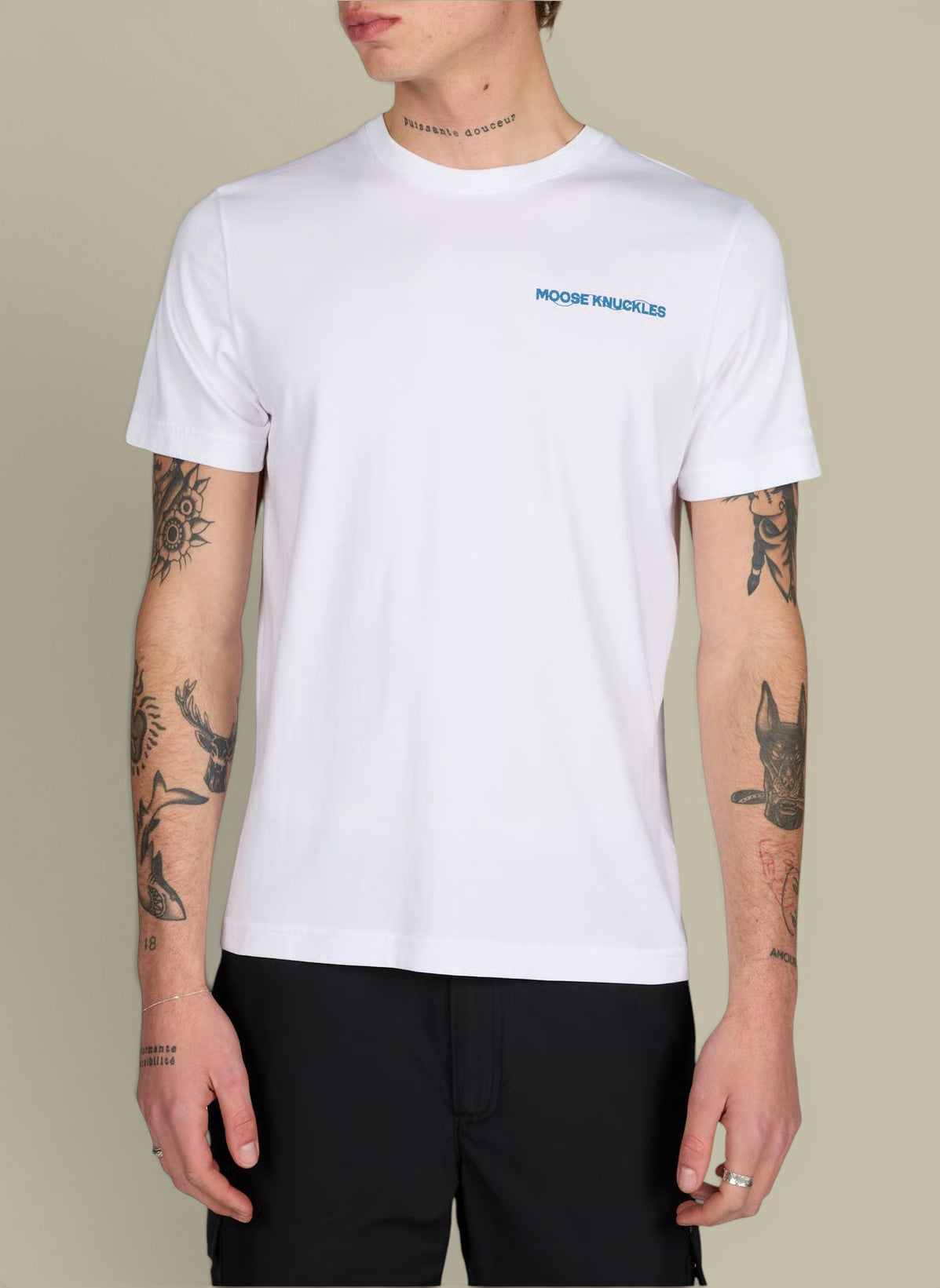 T-shirt Blanc Et Bleu Moose Knuckles Moose Knuckles