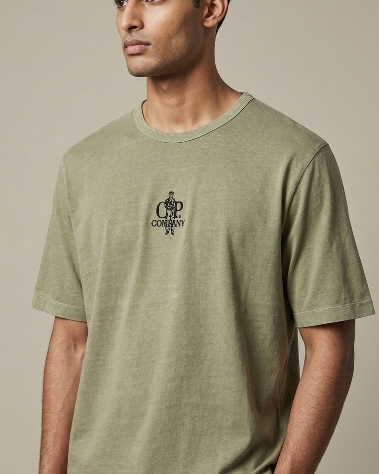 T-shirt C.P. Company Kaki - Coton épais C.P. Company